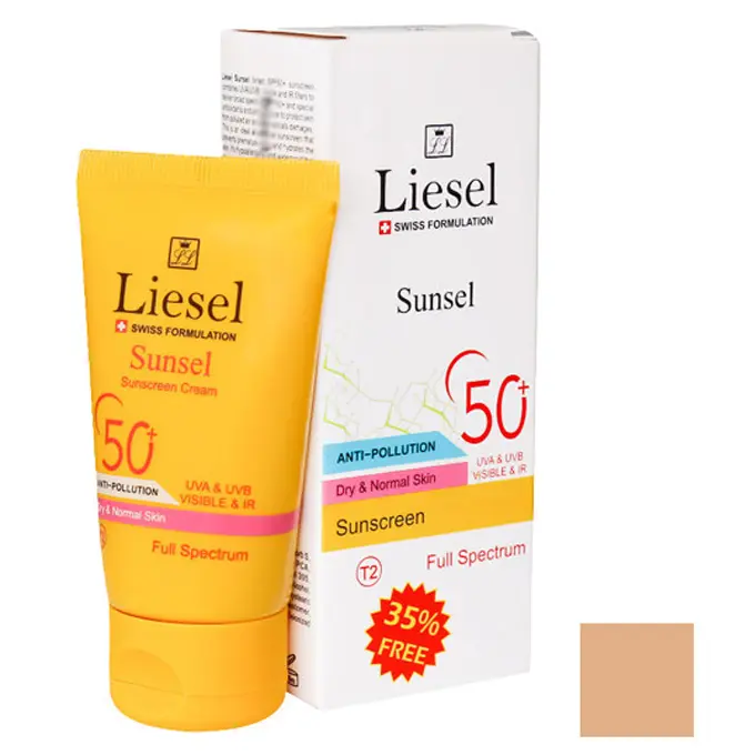 تصویر از کرم ضد آفتاب صورت پوست معمولی تا خشک SPF50+ بانوان سان سل لایسل 40 ml بژ طبیعی طناز گستر آسیا