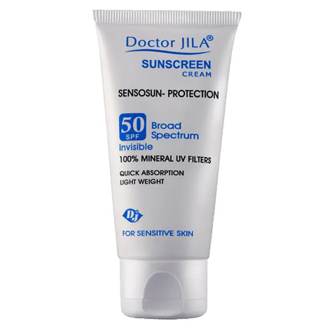 تصویر از کرم ضد آفتاب فیزیکال پوست حساس SPF50 بزرگسالان سنسوسان پروتکشن دکتر ژیلا 50 g آوند فر