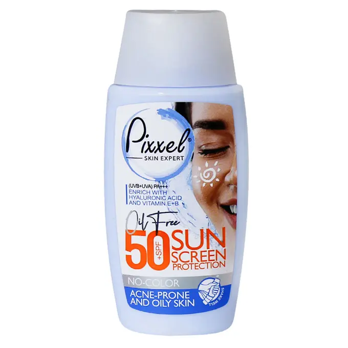 تصویر از کرم ضد آفتاب صورت پوست چرب و جوش دار SPF50 بزرگسالان پیکسل 50 ml بی رنگ تولیدی و بازرگانی سیلانه سبز