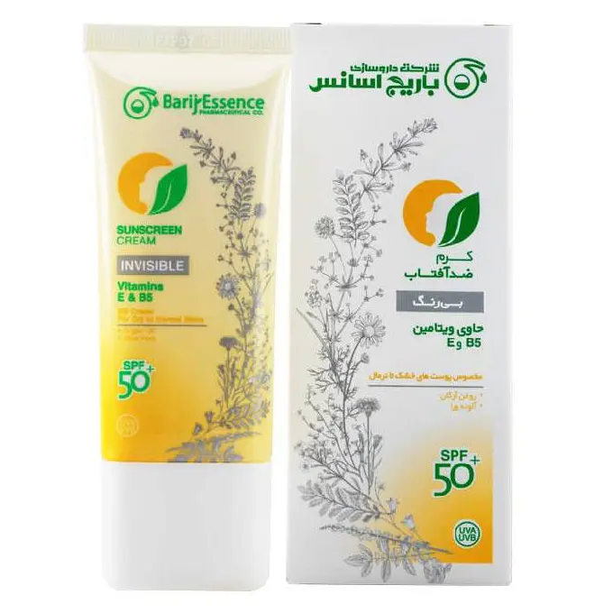 تصویر از کرم ضد آفتاب صورت پوست معمولی تا خشک SPF50+ بزرگسالان باریج اسانس 60 ml بی رنگ باریج اسانس