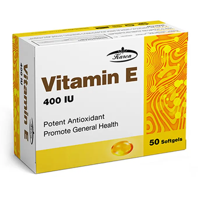 تصویر از سافت ژل ویتامین E 400 IU کارن 50 عددی داروسازی و مکملهای غذایی حیاتی کارن