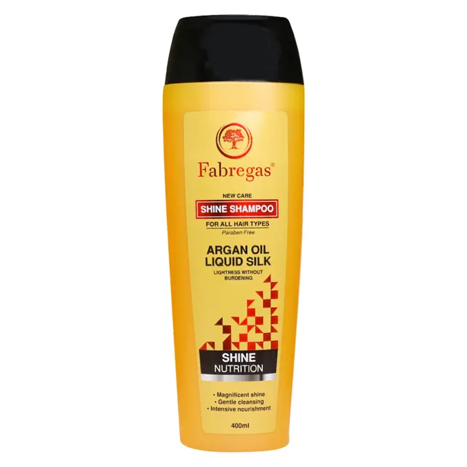 شامپو مغذي و براق كننده مو ابريشم و آرگان فابريگاس 400 ميلي ليتر .jpg