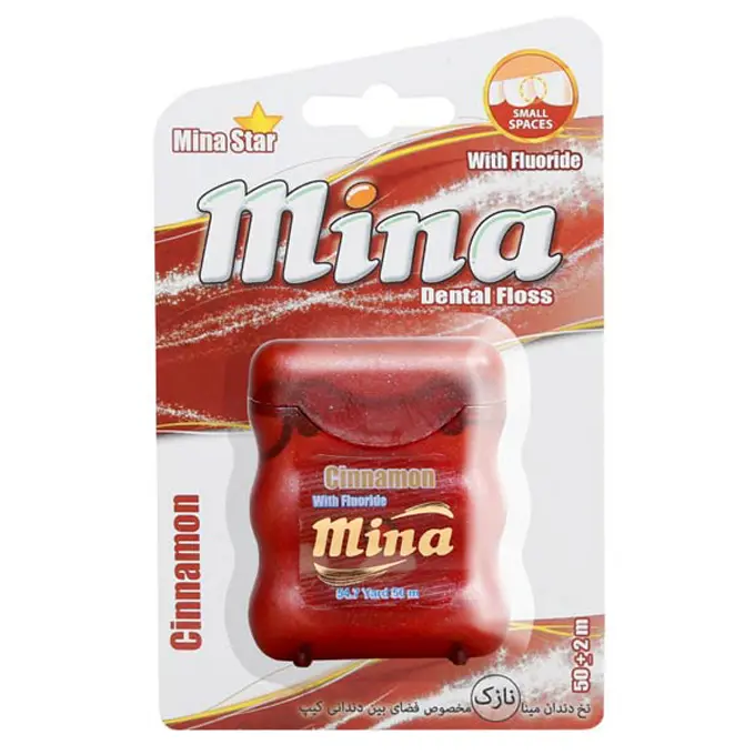 تصویر از نخ دندان نازک دارای عصاره دارچین 50 m مینا ستاره گنبد مینا