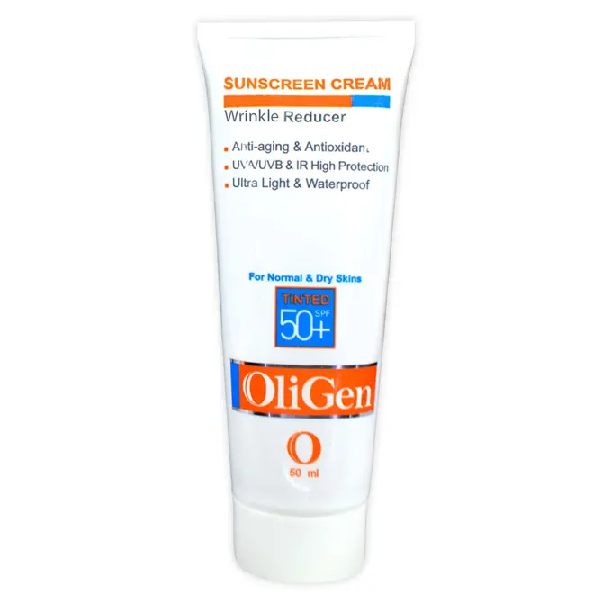 تصویر از کرم ضد آفتاب پوست خشک SPF50 الی ژن 50 ml بژ طبیعی آرین زیست جم