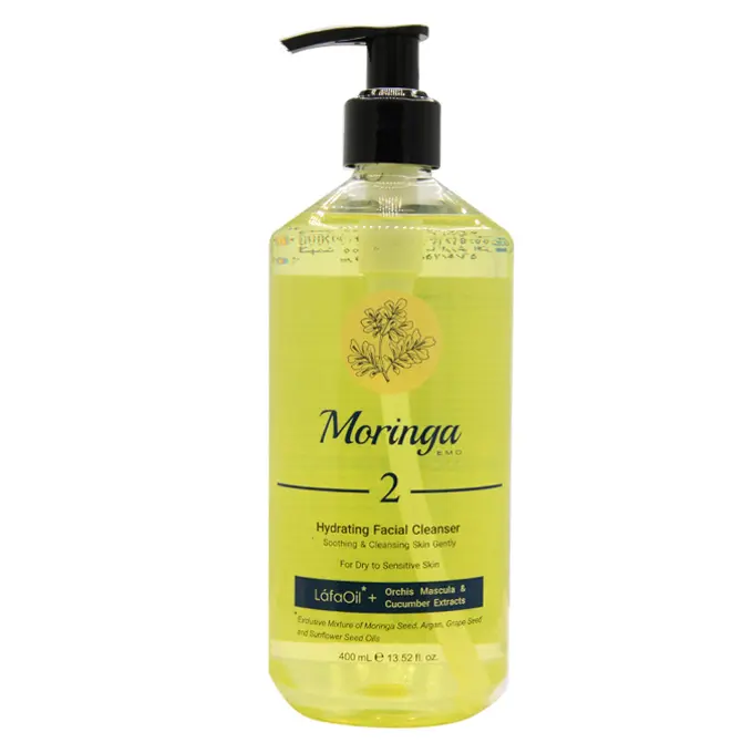 تصویر از ژل شستشو صورت 2 پوست خشک و حساس بزرگسالان مورینگا امو 400 ml پرگاس طب