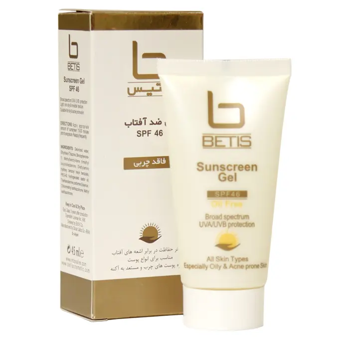 تصویر از ژل ضد آفتاب صورت پوست چرب بزرگسالان spf 46 بتیس 45 ml مانلی بهداشت پارسیان