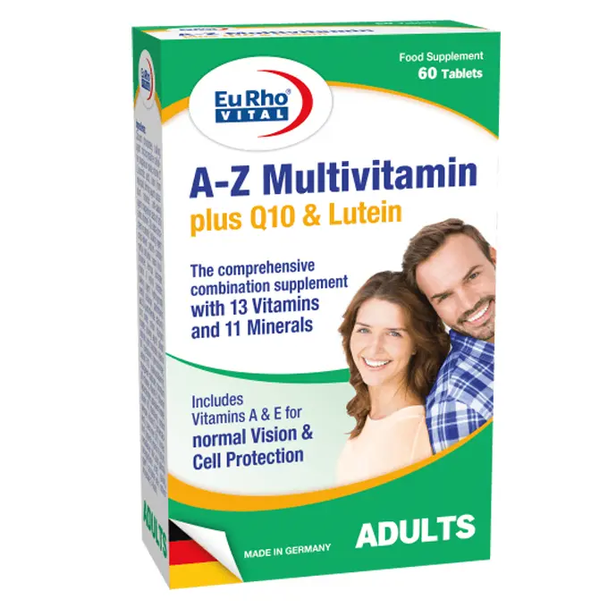 تصویر از قرص خوراکی AZ مولتی ویتامین پلاس کیوتن و لوتئین یوروویتال 60 عددی حکیمان طب کار