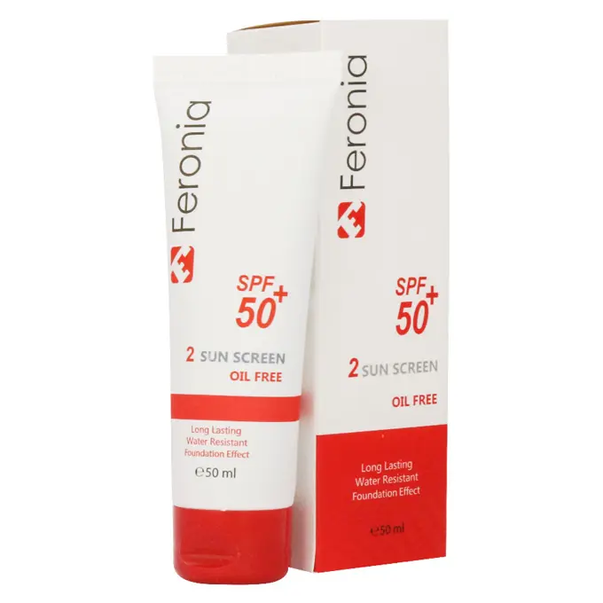 تصویر از کرم ضد آفتاب صورت پوست چرب SPF50+ فرونیا 50 ml بژ متوسط آرایش افزون غرب