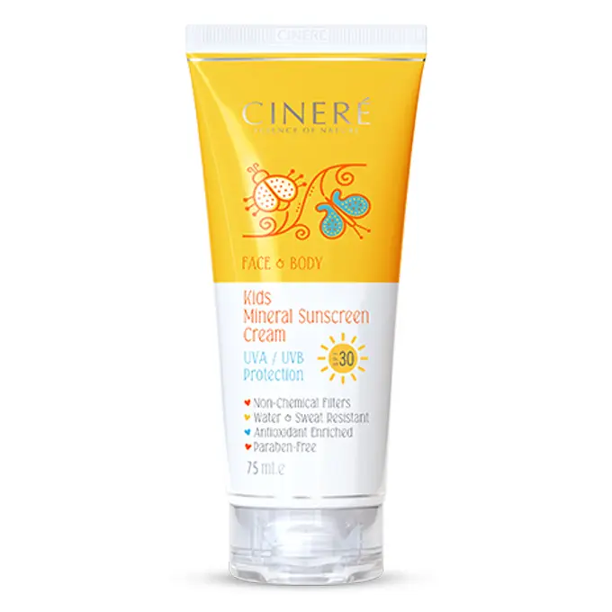 تصویر از کرم ضد آفتاب صورت و بدن پوست حساس SPF30 کودکان سینره 75 ml بی رنگ لابراتوارهای داروهای گیاهی طبیعت زنده