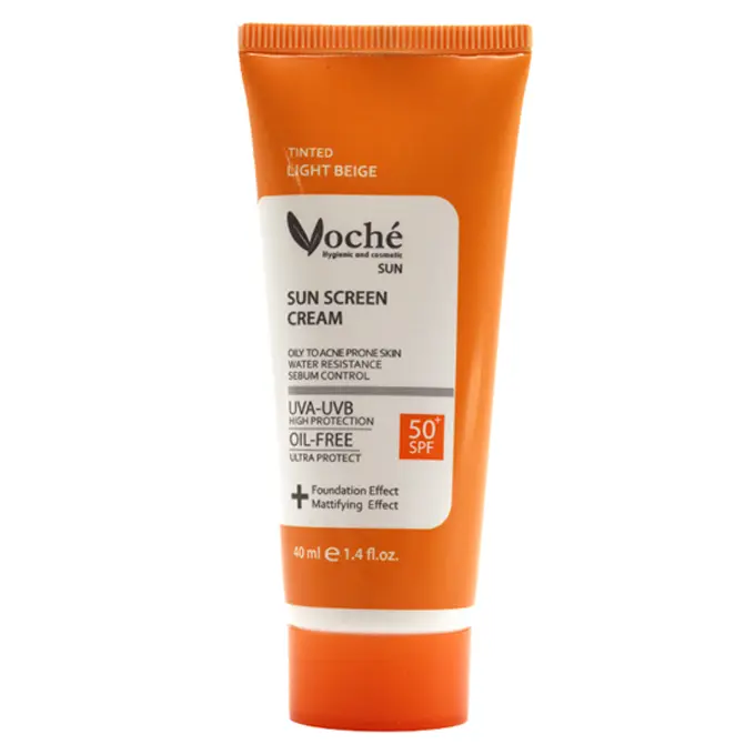 تصویر از کرم ضد آفتاب صورت پوست چرب و جوش دار SPF50+ بزرگسالان وچه 40 ml بژ روشن محصولات آرایشی و بهداشتی وچه