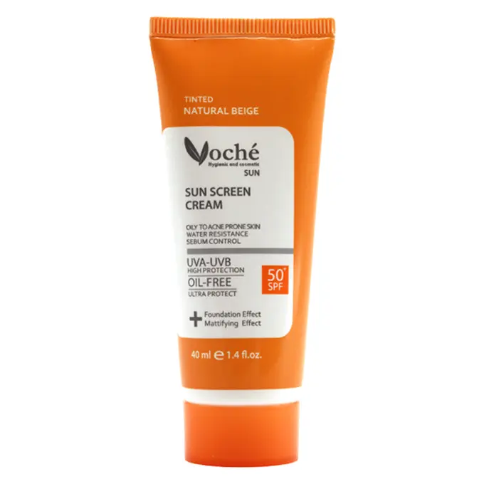 تصویر از کرم ضد آفتاب صورت پوست چرب و جوش دار SPF50+ بزرگسالان وچه 40 ml بژ طبیعی محصولات آرایشی و بهداشتی وچه