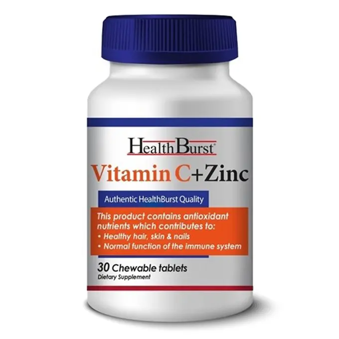 تصویر از قرص جویدنی ویتامین C و زینک هلث برست 30 عددی داروسازی پورا طب گستریان