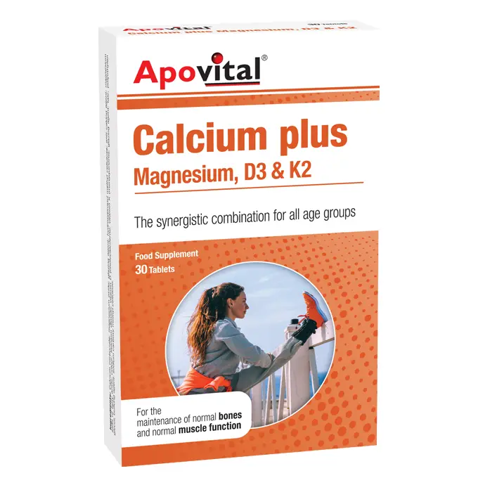 تصویر از قرص خوراکی کلسیم پلاس منیزیم و ویتامین D3 و K2 آپوویتال 30 عددی سمر طب درمان