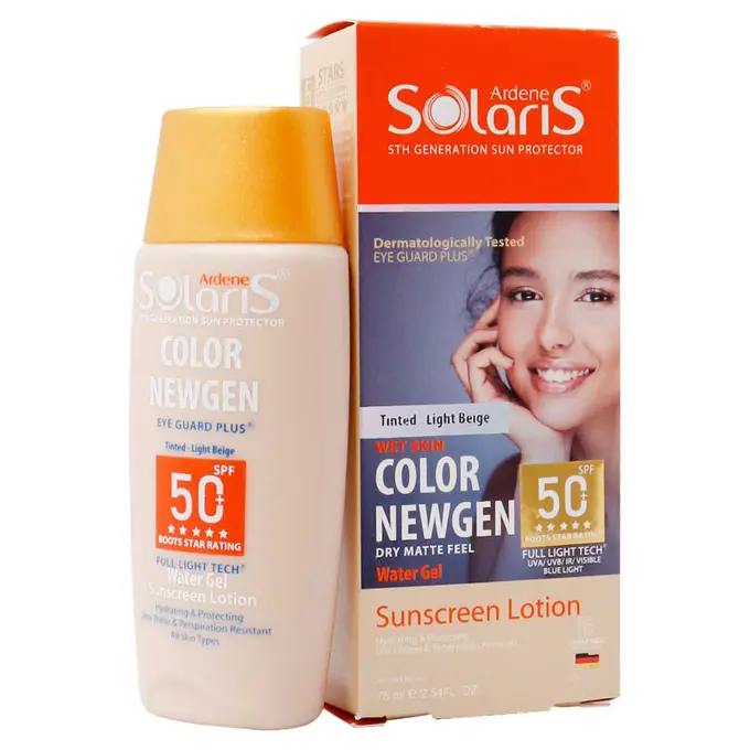 لوسيون آبي ضد آفتاب فاقد چربي spf50 كالر نيوژن سولاريس آردن 75 ميلي ليتر بژ روشن.jpg