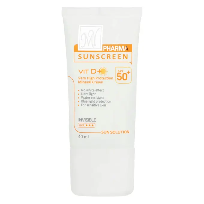 تصویر از کرم ضد آفتاب فیزیکال صورت پوست حساس SPF50+ مای فارما 40 ml بی رنگ دارویی آرایشی بهداشتی آریان کیمیا تک ایران