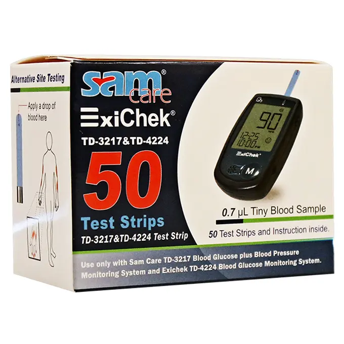 تصویر از نوار تست قند خون سم کر اکسی چک مدل TD4224 50 عددی