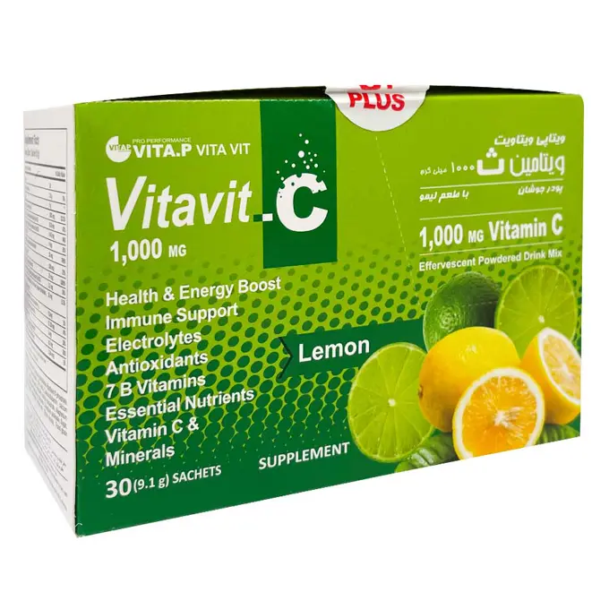 تصویر از ساشه ویتاویت ویتامین C 1000 mg ویتاپی 30 عددی طعم لیمو صنایع مکمل سازی ستارگان نیک ایران