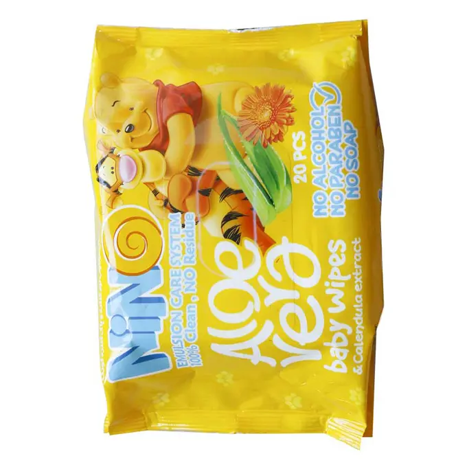 تصویر از دستمال مرطوب پاک کننده کودکان نرم کننده  نینو 20 عددی