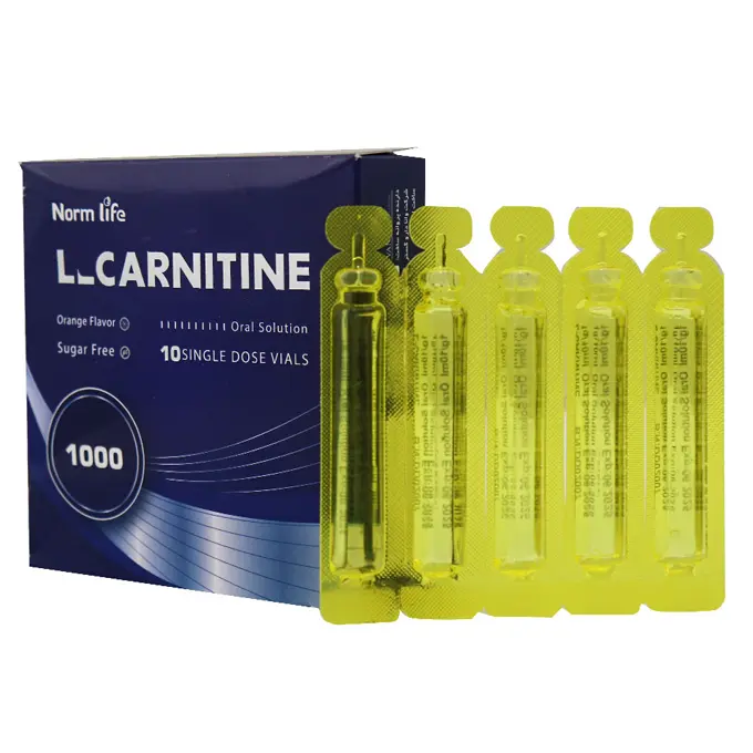 تصویر از ویال ال کارنیتین 1000 mg نورم لایف 10 عددی طعم پرتقال وانا دارو گستر ایران