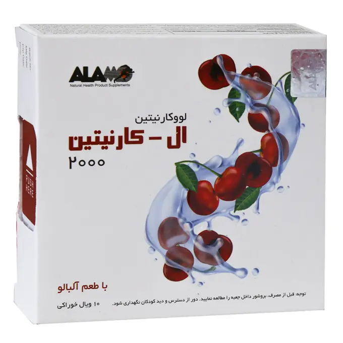 تصویر از ویال ال کارنیتین 2000 mg آلامو 10 عددی طعم آلبالو صنایع مکمل سازی ستارگان نیک ایران