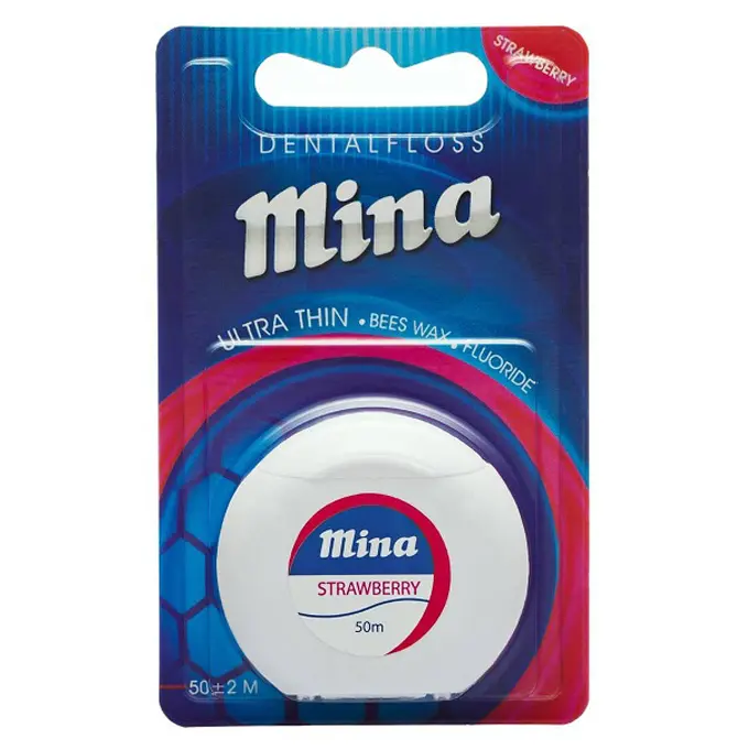 تصویر از نخ دندان خیلی نازک دارای عصاره توت فرنگی  50 m مینا ستاره گنبد مینا ایران