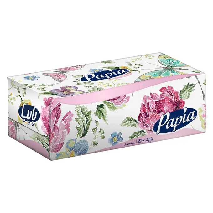 تصویر از دستمال کاغذی جعبه ای 2 لایه پاپیا 150 عددی