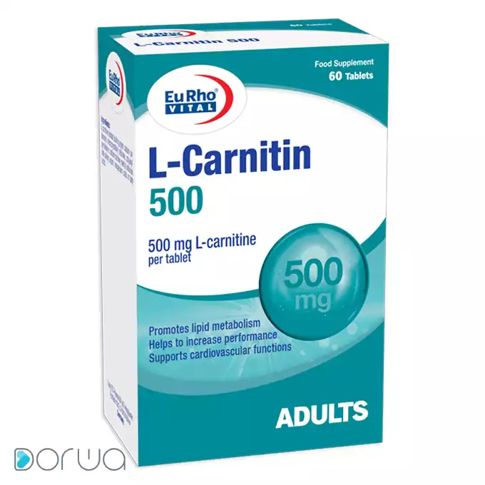 تصویر از قرص خوراکی ال کارنیتین یوروویتال 500 mg 60 عددی  حکیمان طب کار ایران