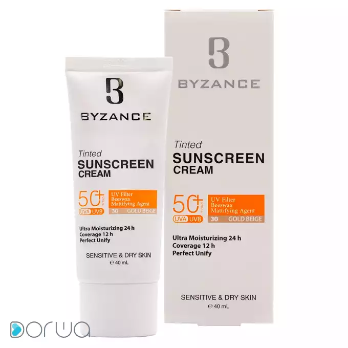 تصویر از کرم ضد آفتاب صورت پوست خشک SPF50+ بزرگسالان   بیزانس 40 ml بژ طلایی اسپادانا دارو مینا ایران