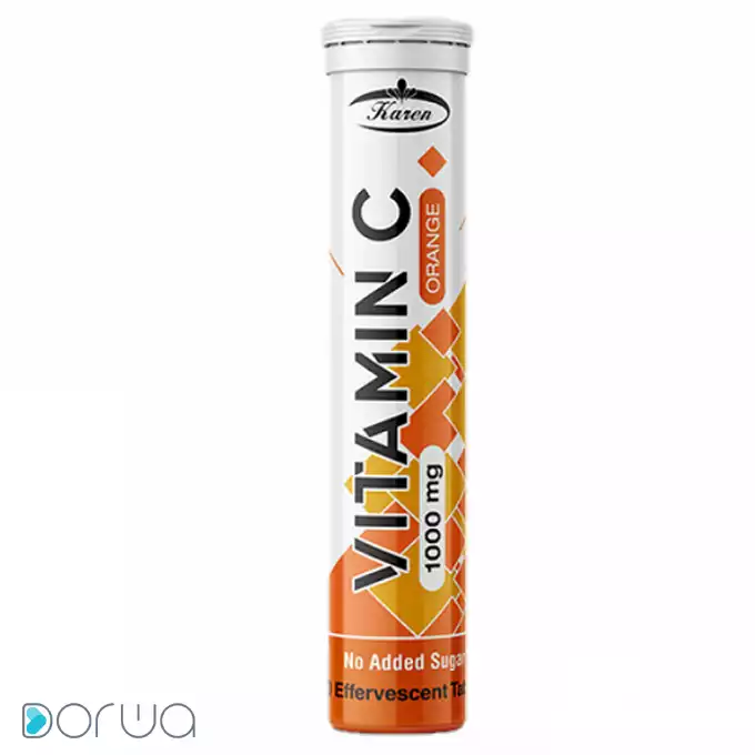 تصویر از قرص جوشان ویتامین C کارن 1000 mg 20 عددی طعم پرتقال داروسازی و مکملهای غذایی حیاتی کارن ایران