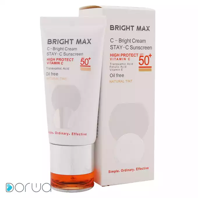 تصویر از کرم ضد آفتاب  صورت انواع پوست SPF50+ بزرگسالان سی برایت  برایت مکس 50 ml بژ طبیعی کیا کام فارمد ایران