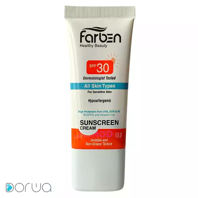 تصویر از کرم ضد آفتاب صورت پوست حساس SPF30 بزرگسالان   فاربن 50 ml  تابش نور قم ایران