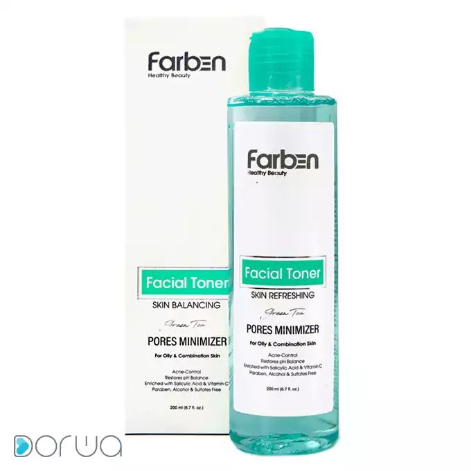 تصویر از تونر صورت پاک کننده پوست مختلط تا چرب چای سبز فاربن 200 ml تابش نور قم ایران