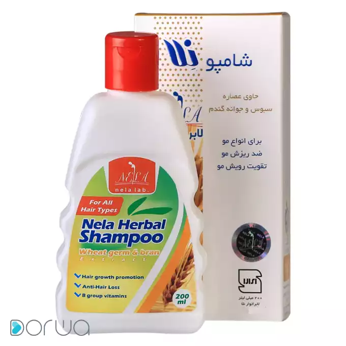 تصویر از شامپو تقویت کننده و ضد ریزش انواع مو بزرگسالان حاوی عصاره سبوس و جوانه گندم  نلا 200 ml لابراتوار نلا ایران