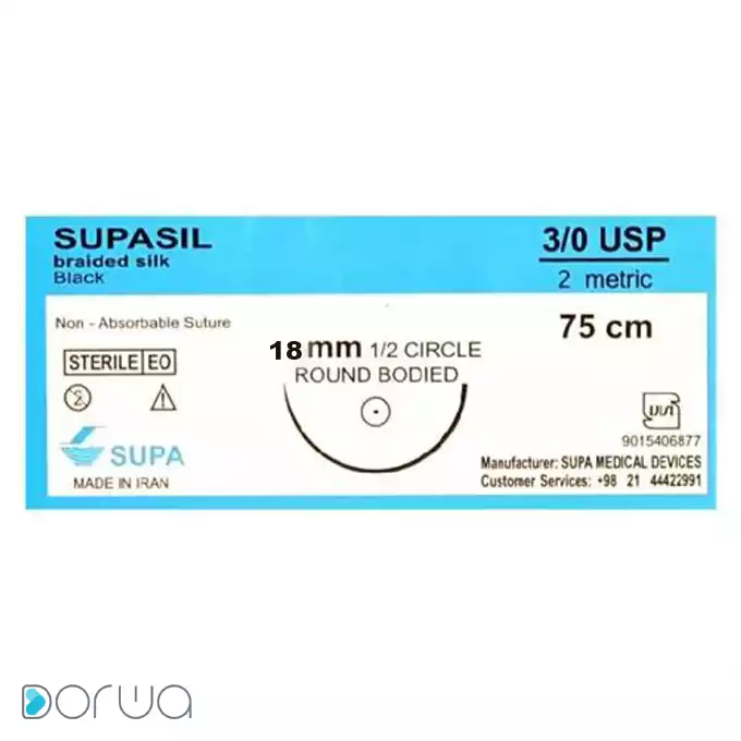 تصویر از نخ جراحی سیلک راند سوپا