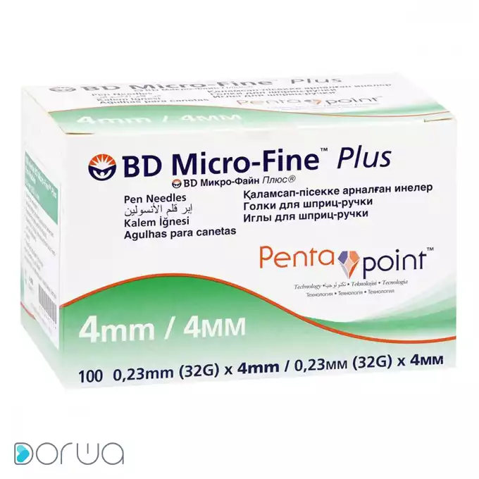 تصویر از سر سوزن  32G نارنجی 4 mm بی دی