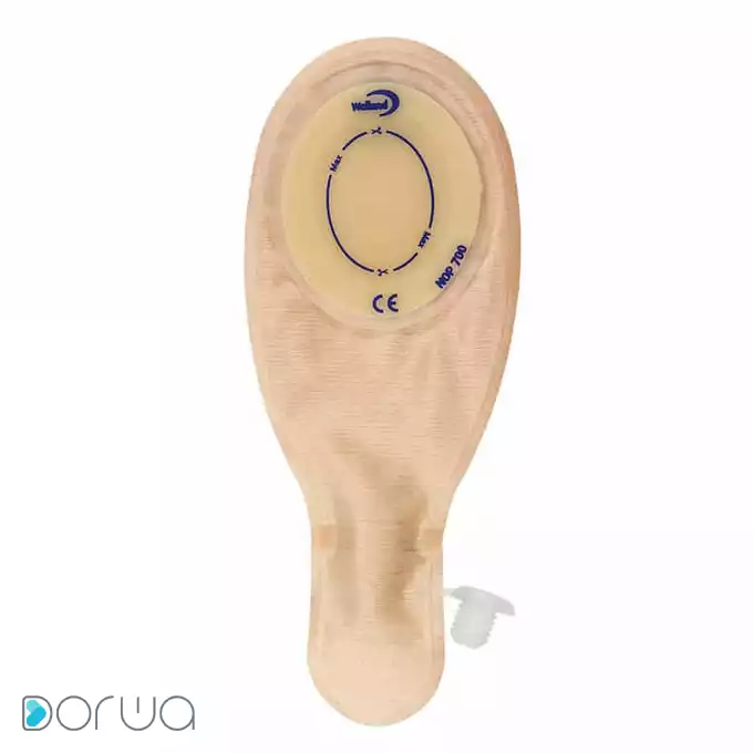 تصویر از کیسه یوروستومی شفاف یک تکه شیر دار وللند XNOP700