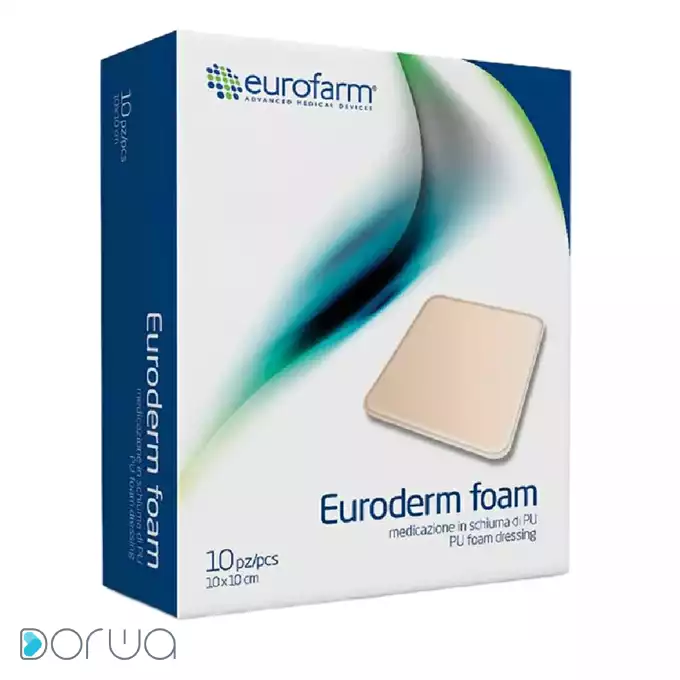 تصویر از پانسمان فوم یورودرم یوروفارم سایز 10 در 10 cm