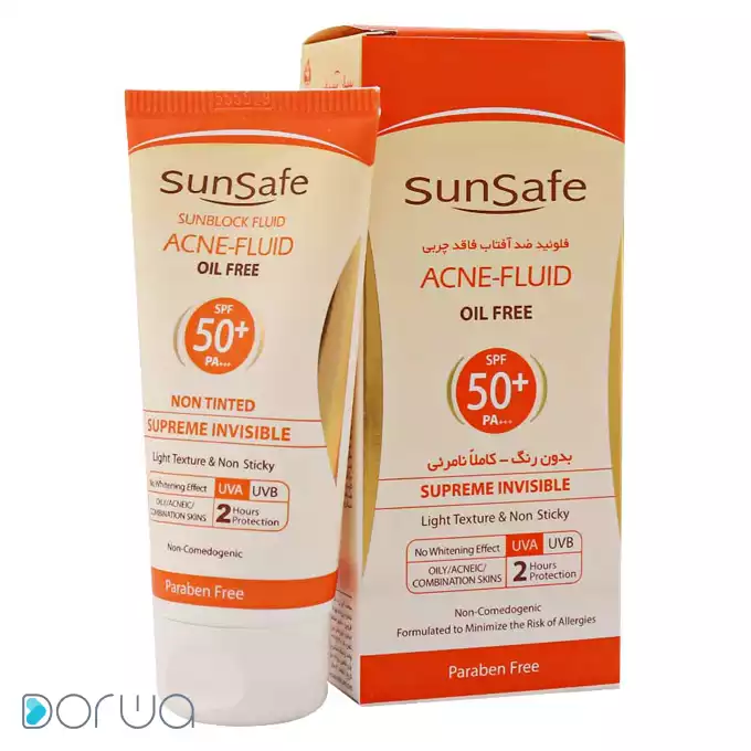 تصویر از فلویید ضد آفتاب SPF50+ آکنئیک سان سیف 50 ml بی رنگ