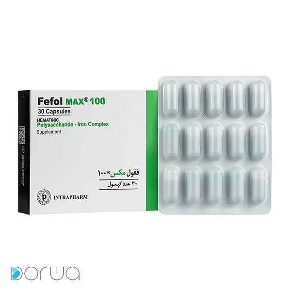 تصویر از کپسول ففول مکس 100 mg اینترافارم 30 عددی افق تولید دارو پارس ایران